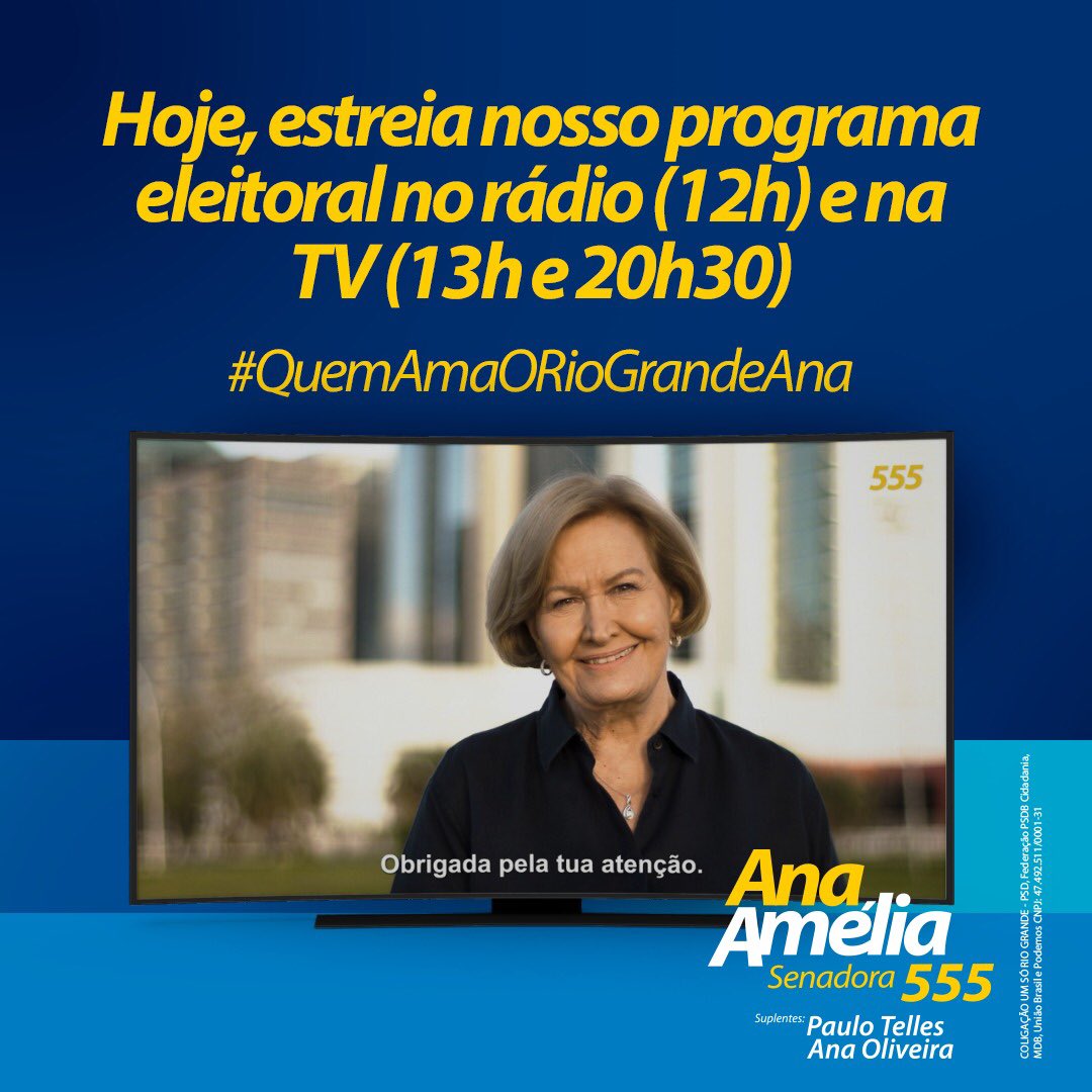 anaamelialemos's tweet photo. #AnaAmelia555 #ProgramaEleitoral #Eleições2022 #Senado #PSD #RioGrandeDoSul https://t.co/6awJF1cKI4