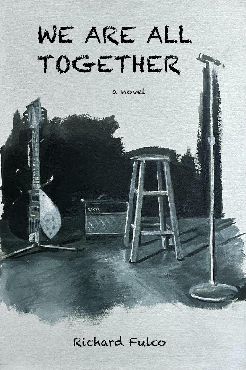 nancygailring's tweet photo. Somebody stole my account for a while but I’m back - and I’m back with the cover reveal of my artwork on the novel “We Are All Together” by Richard Fulco, due out November 2022. That empty stage of the story, just waiting for us all to step up and join together was the concept. https://t.co/fV4ZvIqWOh