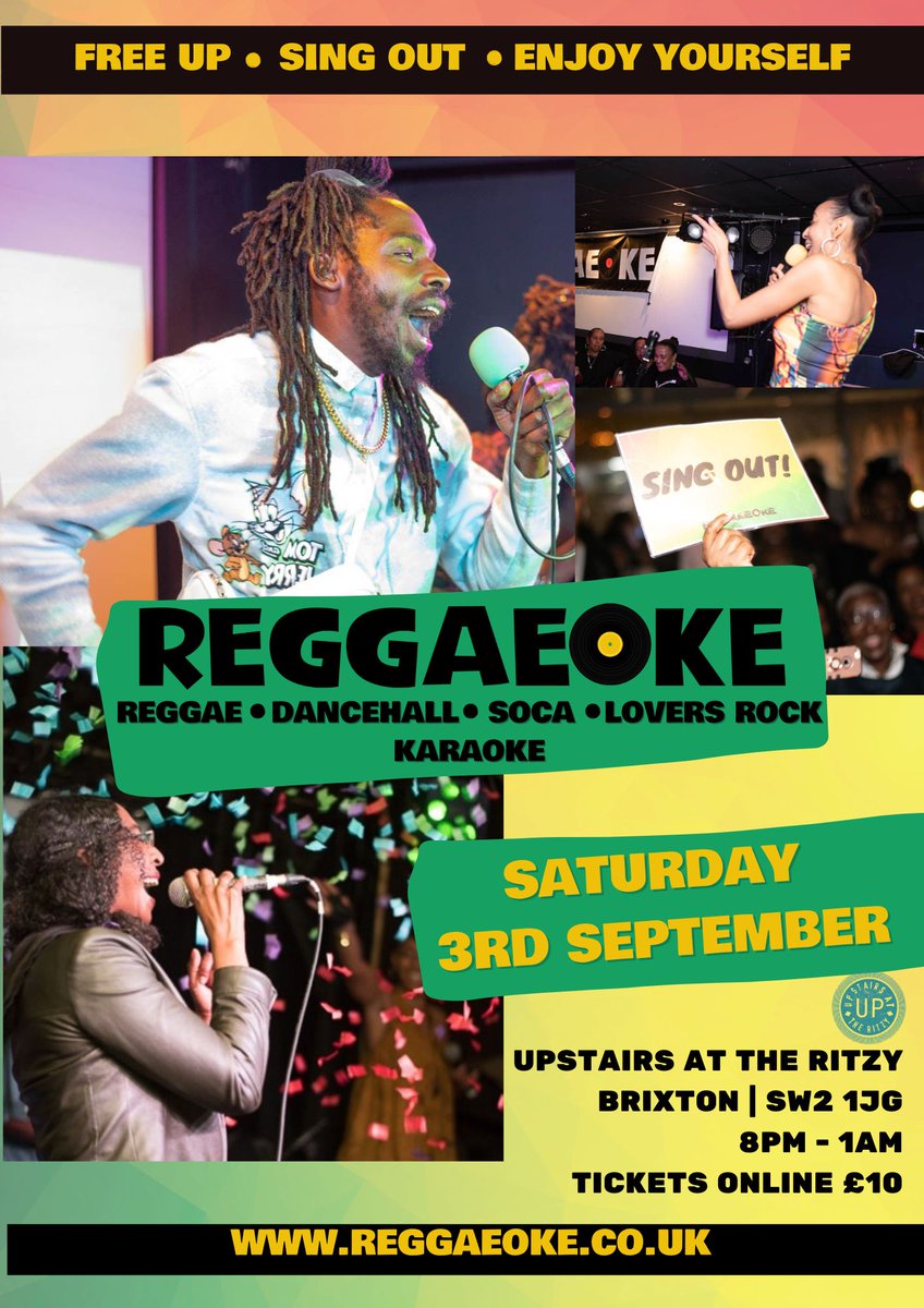 Reggaeoke's tweet photo. Next week @UpstairsRitzy it's going to be a VIBES fest. Snap up your tickets and come SING OUT!
https://t.co/OuDNCLwi9f https://t.co/fnmdm6gS6Z