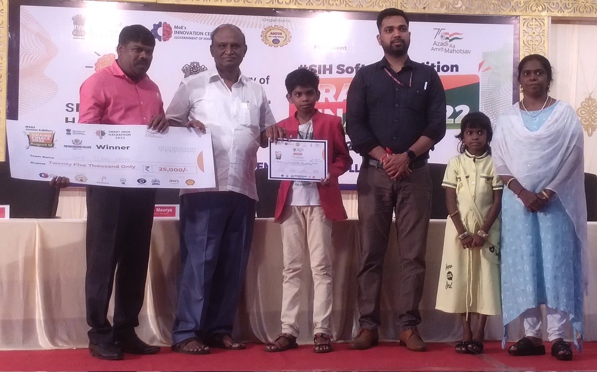 Smart India Hackathon 2022 - Grand Finale - PSREC Nodal centre  -  Prize Distribution for Junior #SIH2022

<a href="/PMOIndia/">PMO India</a>
<a href="/PMOIndia/">PMO India</a>
<a href="/eduminofindia/">Ministry of Education</a>
<a href="/mhrd_innovation/">MOE's Innovation Cell- GOI</a>

#SIH2022 #InnovationSeAtmanirbharBharat 
#PM_ModiAtSIH #InnovationSeAtmanirbharBharat