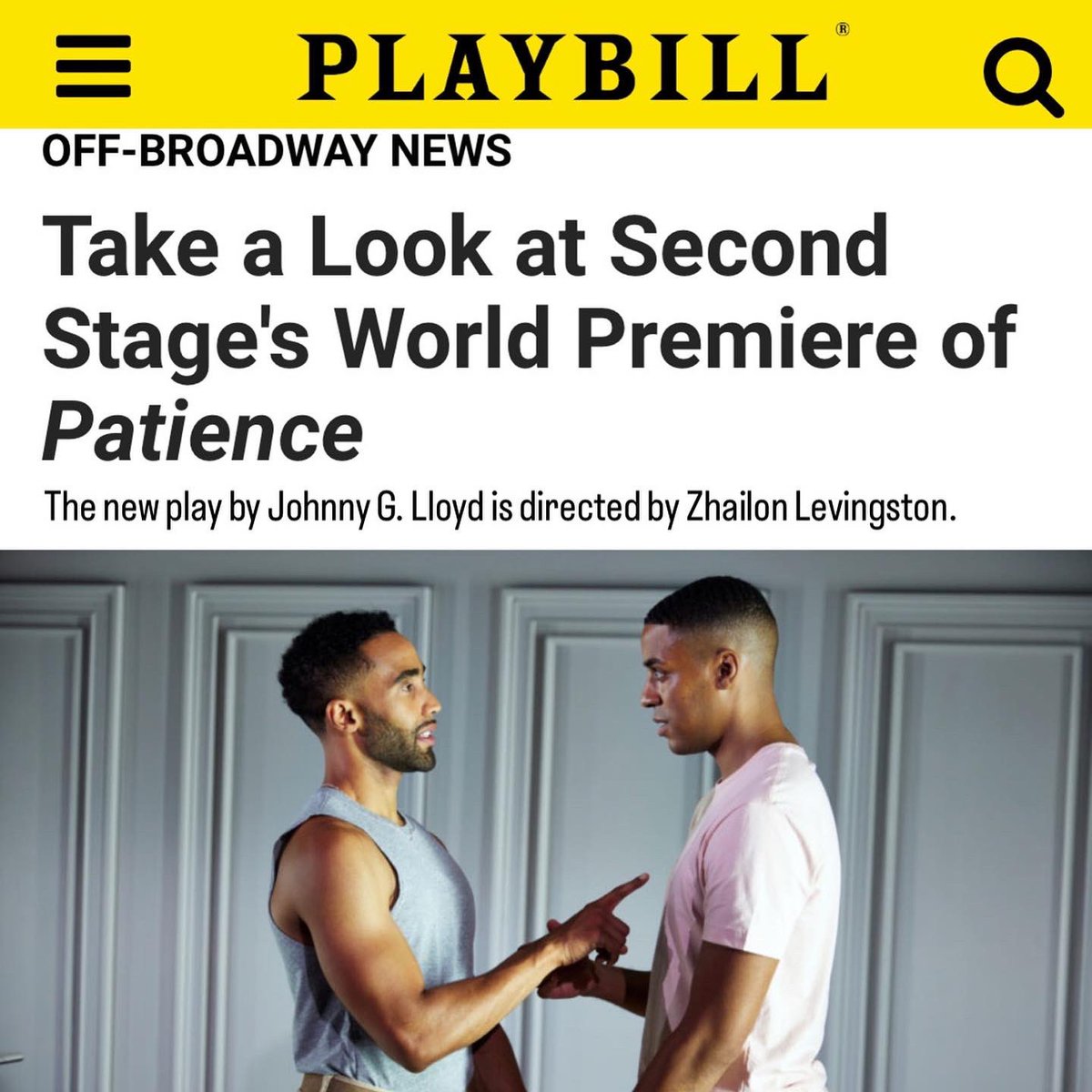 itsjonburke's tweet photo. FINAL WEEKEND to see “Patience” at @2STNYC! NOW - Aug 28! Link to tickets: https://t.co/PEAroP3DzQ
Discount code for $20 tickets: 2STUPTOWN20
#2stuptown #patience #playbill #offbroadway #offbway #worldpremiere #productionphotos #theatre #theater #nyctheatre #nyctheater #closing https://t.co/icgY4RoOh9