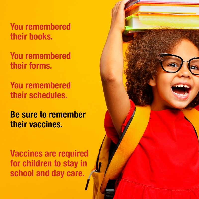 nycHealthy's tweet photo. Parents: Talk to your child’s health care provider about required vaccines for school. 🍎📚