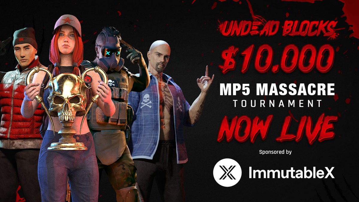 UndeadBlocks's tweet image. 🚨The $10K MP5 Massacre sponsored by @Immutable is now live! 🚨

💸Compete for $10,000 in cash prizes
🏆$500 to first place 
📍August 26th-August 28th
🎮 Beta -&amp;gt; Wagyu.io 
✖️No NFT or crypto required to enter!

Kill zombies, earn crypto. 

#Web3gaming $UNDEAD $IMX