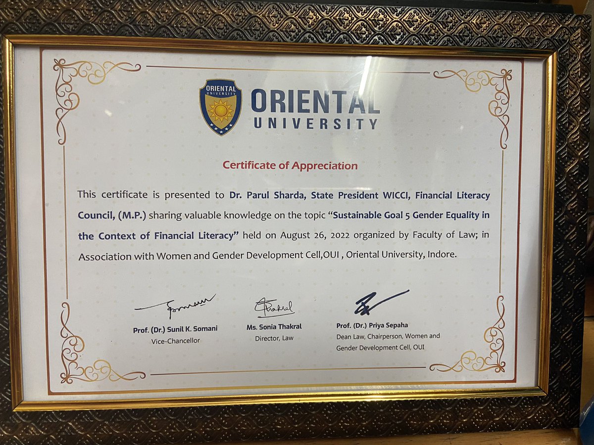 finlitwicci's tweet photo. When it comes to #SDG5 #Gender_Equality, and #financialliteracy @FWicci is one among the finest organisation’s which create awareness and works for the better tomorrow. Kudos to State President MP FLM council for her commendable efforts. @Nita_Menezes @BhartiAthray @mugdhakalra https://t.co/BKVOuNK7UV