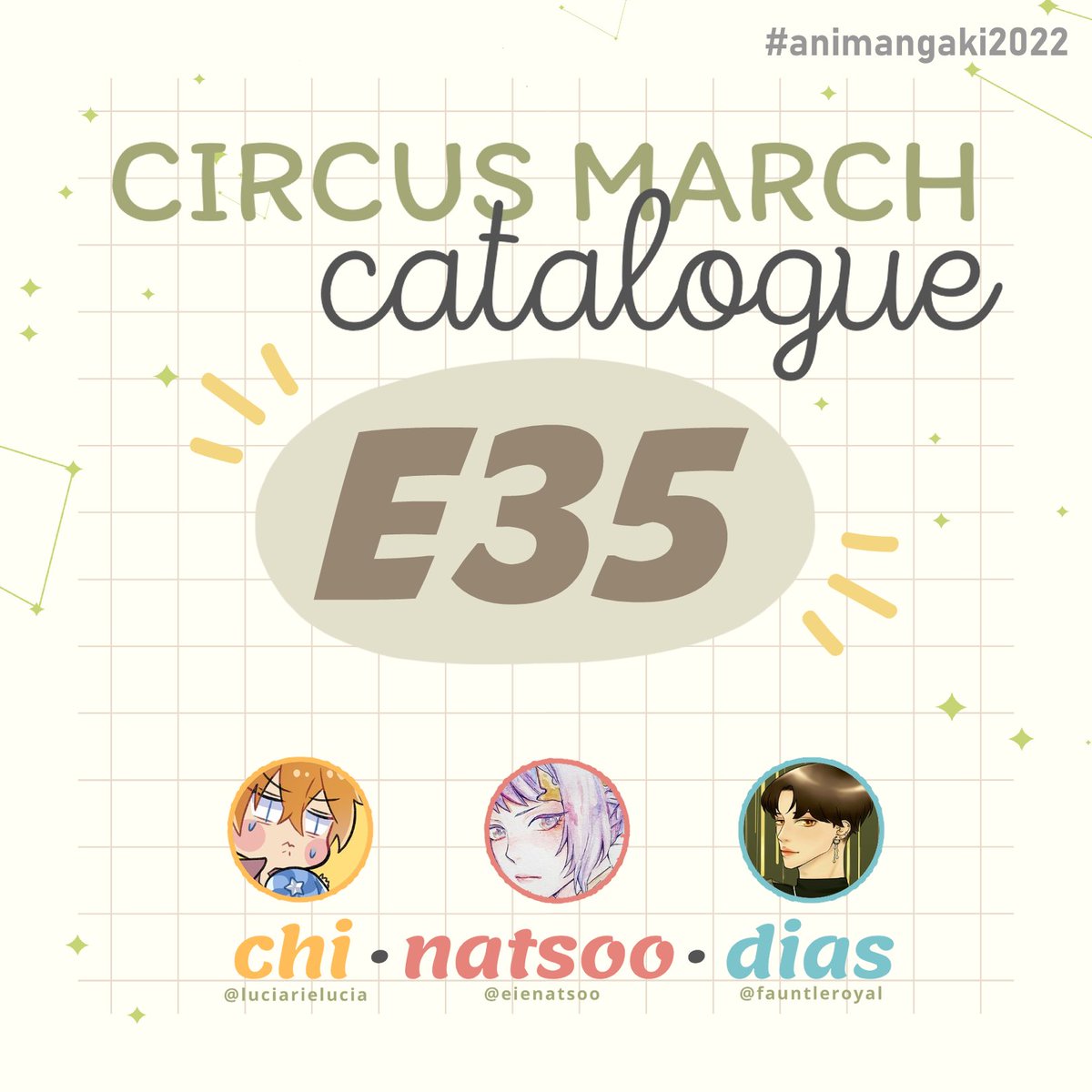 Will be at AMG this weekend with @eienatsoo & @fauntleroyal at E35 Circus March. Some of my charms couldn't arrive on time ;-; so for my part it's mostly paper products. See you there! 