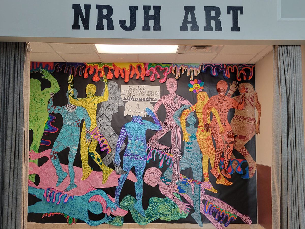 nrjhart's tweet photo. We're All IN and off to a wonderful start in HS Art 1 &amp; 3! Our finished Zentangle Silhouettes...emphasis on Line and Pattern! #ALLIN https://t.co/4e4cCpELOK