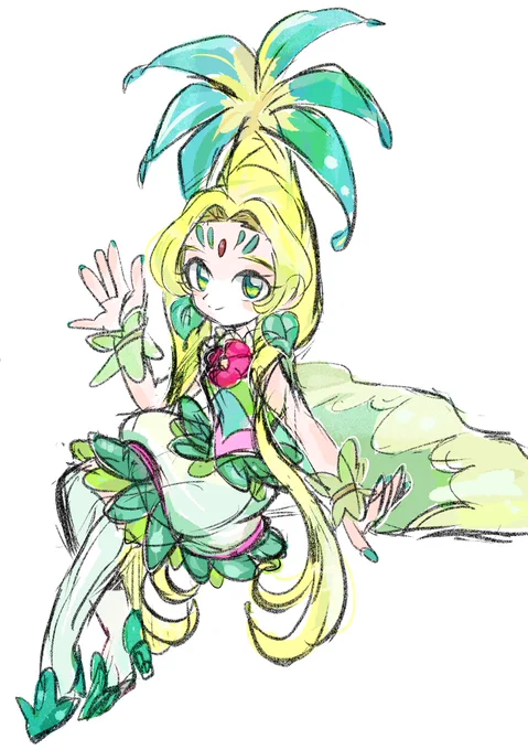#キュアオアシス #アウネーテ #トロピカル〜ジュプリキュア #らくがき #precure #イラスト #プリキュア アウマジョー!泣 