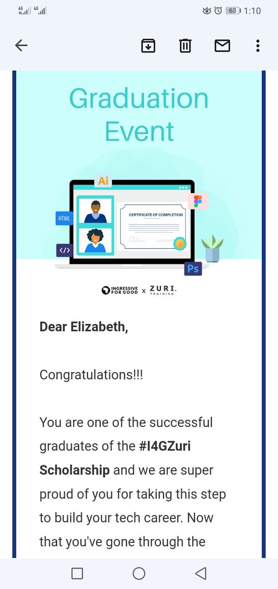 Woah, it's finally the end of Zuri Training. The last four months has been so challenging and the most interesting part of my year yet. Thanks @Ingressive4Good and @theZuriTeam for the opportunity and the community. It was indeed awesome. 🤩🎉 #ZuriComrades #I4Gstory #Tech4All