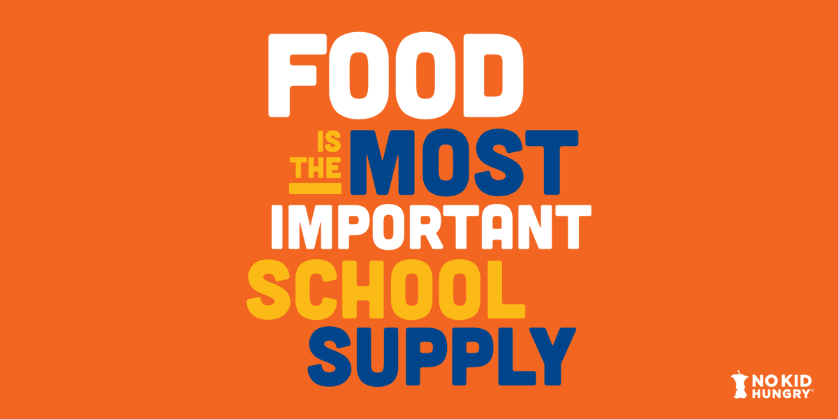 Today, 12 million kids in America live with hunger. Now that school is back in session, we're teaming up with @NoKidHungry to make sure every one of them gets the healthy food they need to succeed. bit.ly/3JhLmPV #NoKidHungry