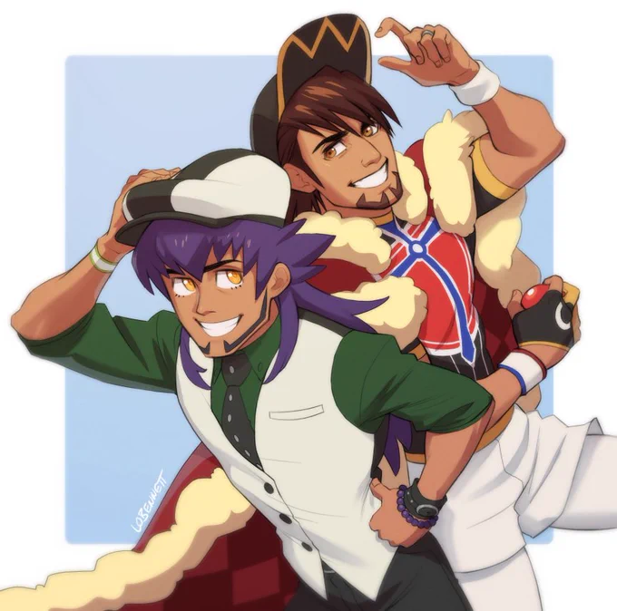 Two heroes with hats and silly beards!! 