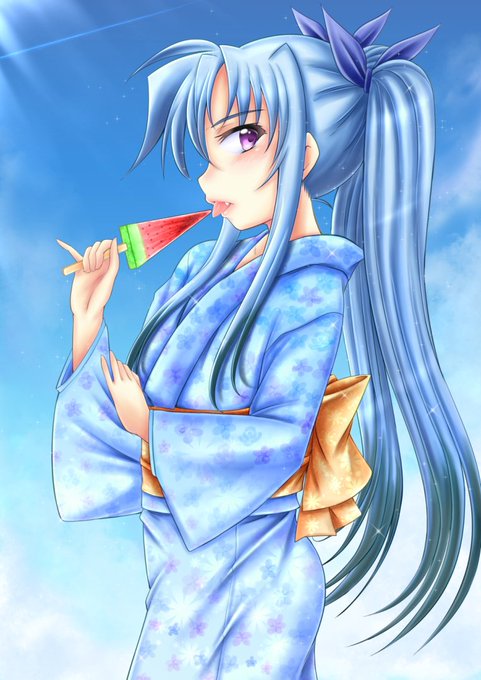 「リリカルスイカバー祭り」にチャレンジしてみました。 レヴィちゃんの浴衣姿を描きました～
#リリカルスイカバー2022 