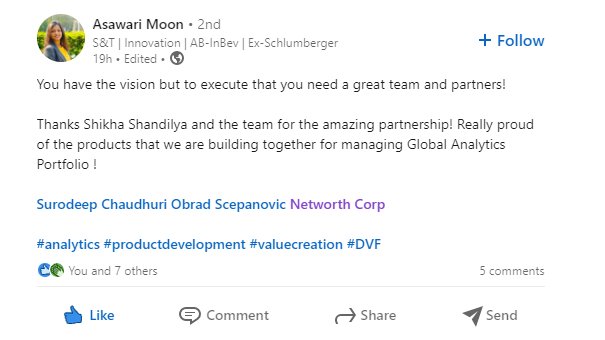 NetworthCorpHQ's tweet photo. Congratulations @NetworthCorpHQ  team and the squad engaged with ABInBev Strategy and Transformation https://t.co/5QH6dWFJwZ