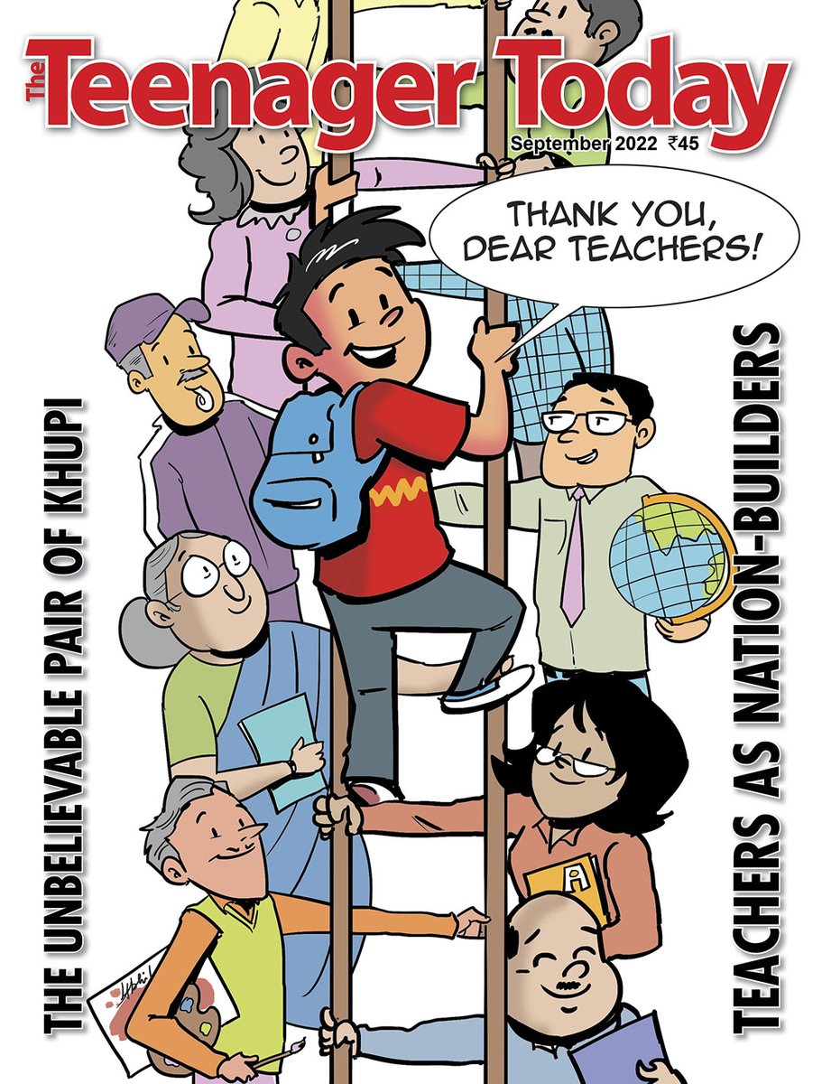 TheTeenagerMag's tweet photo. Our September 2022 issue is dedicated to teachers past and present — those visionaries who see their profession as a mission. 
To subscribe, call/WhatsApp +91-8850224015 today!
Cover illustration: @abhikini l @KiniStudios 
#teacher #teachersday #youth #teenagers #teenmagazine https://t.co/UdBe44WhvA