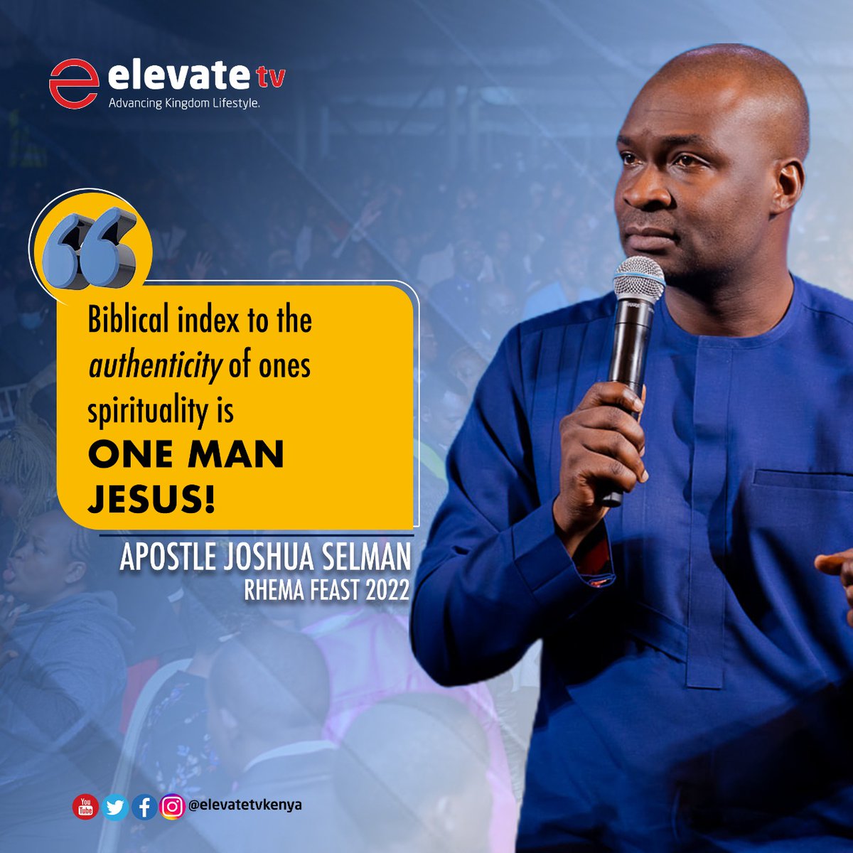 ElevateTVKenya's tweet photo. What a word from Apostle Joshua Selman during yesterday's session of Rhema Feast.
#RhemaFeast2022
#GodWorkCommunity
#Advancingkingdomlifestyle https://t.co/6N8DqbJbtX