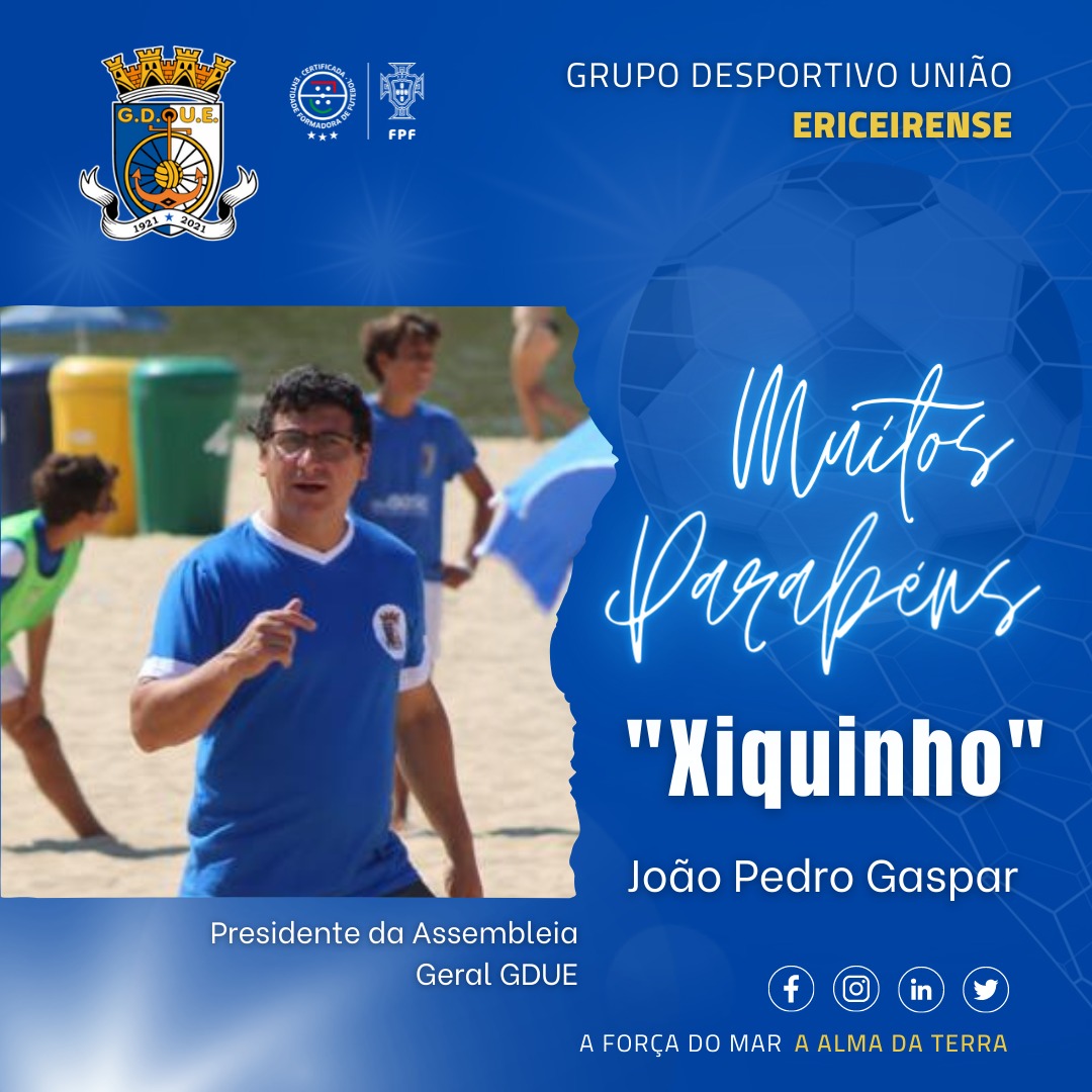 Hoje damos os parabéns ao nosso Presidente da Assembleia Geral GDUE - João Pedro Gaspar!

🎂 Parabéns "Xiquinho"!

#guerreirodomar #diadeaniversario #gdue #somosericeira #ericeirense #ericeira #osd #FPF3estrelas
