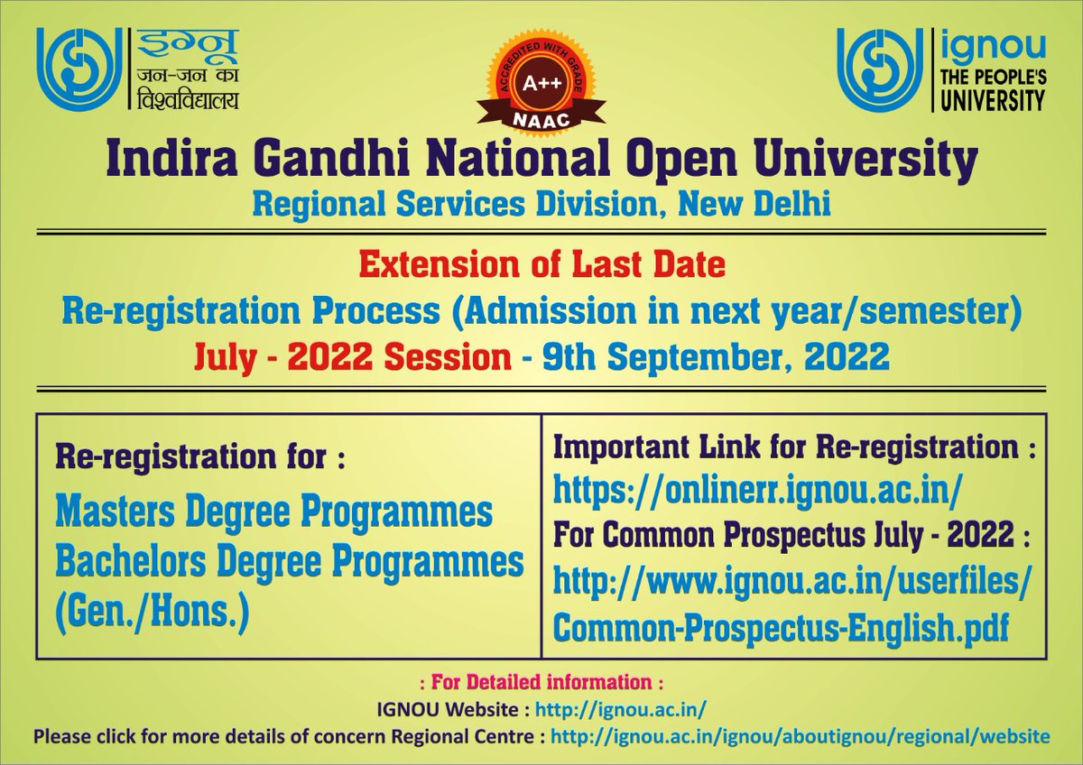 Ignou_Imphal's tweet photo. Admission Extended for July 2022 Session: https://t.co/oWtPdyKjZq