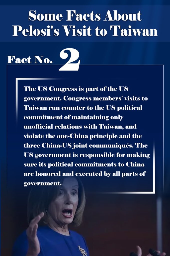 RealChinaHere's tweet photo. Some Facts About Pelosi's Visit to #Taiwan. #Pelosi https://t.co/Ld9PQK6pXB