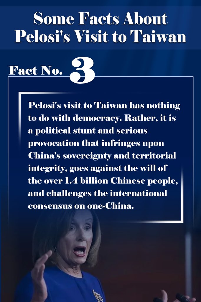 RealChinaHere's tweet photo. Some Facts About Pelosi's Visit to #Taiwan. #Pelosi https://t.co/Ld9PQK6pXB