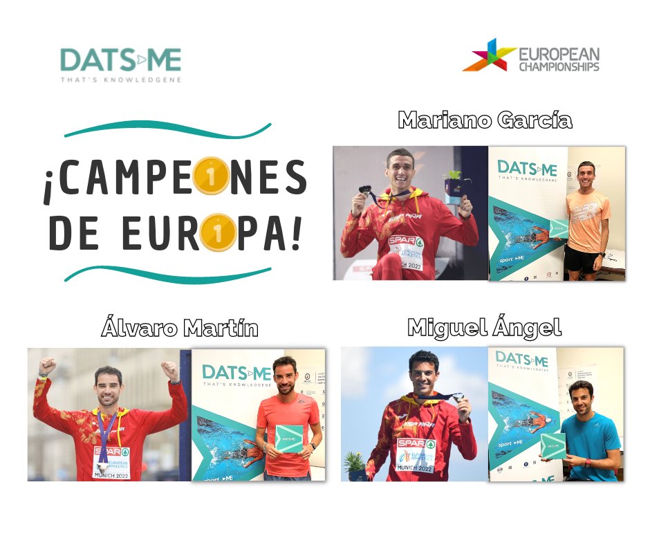 DatsMeLife's tweet photo. 💥¡España es tercera en el medallero del Europeo de Atletismo!
🥇De las 4 medallas de oro que ha conseguido España en el Europeo, 3 son de atletas que  se han hecho los Test DatsMe.
Estamos muy felices por vuestro éxito @marianoobst97 @Alvaroatletismo y @MA_LopezNicolas
#Munich22 https://t.co/fejyZwU6j1