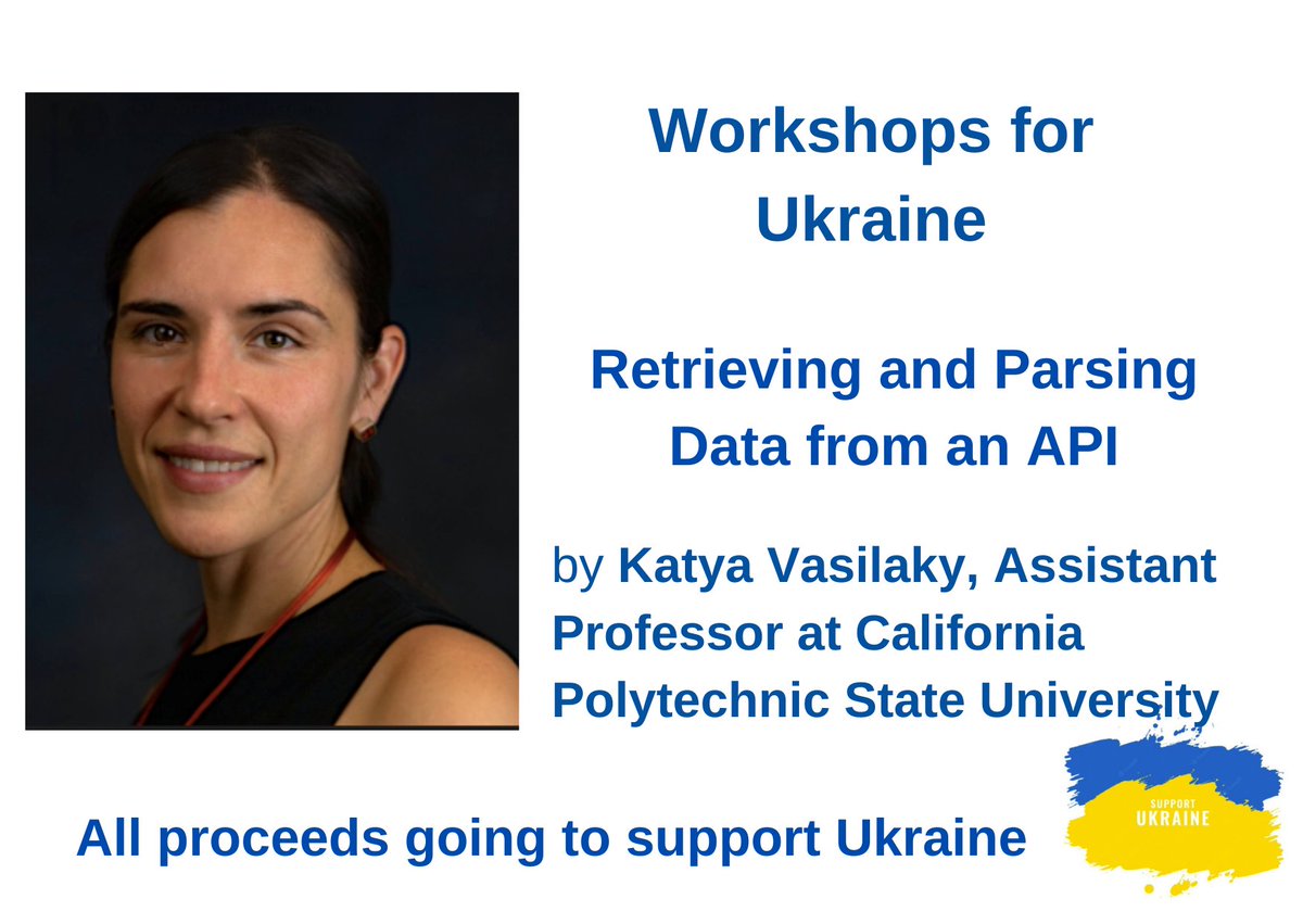 d_mykhailyshyna's tweet photo. ‼️ Next Thursday 6 PM CEST our workshop will cover Retrieving &amp; Parsing data with API. Register or sponsor a student to learn by donating 20 euro to support Ukraine! Details: https://t.co/I8t0uoDp4n 
Please share!
#EconTwitter #Python https://t.co/me4FEJwC2H
