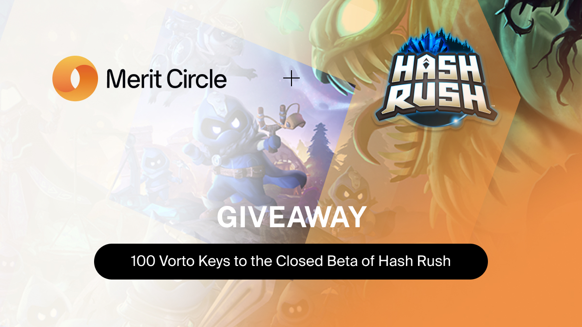 BeamFDN's tweet image. MERIT CIRCLE x @PlayHashRush GIVEAWAY!

We're giving away 100 Vorto Keys to enter the Closed Beta of Hash Rush starting on the 1st of September.

How to participate?

1. Like &amp;amp; RT this tweet.
2. Fill out the form in the comments

Deadline: 31st of August 🎁