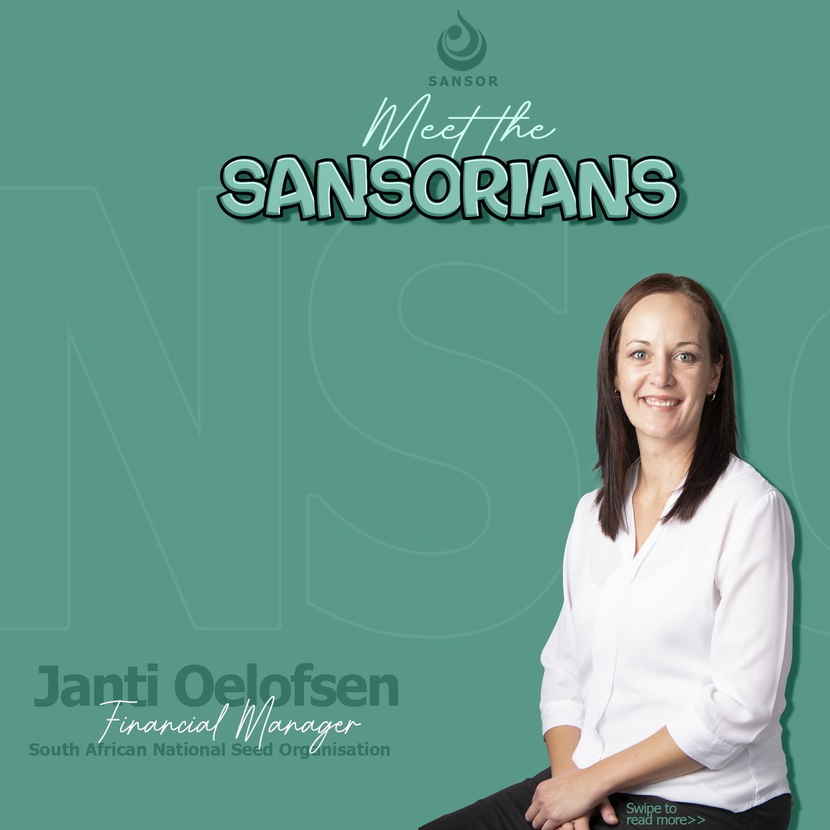 SeedSANSOR's tweet image. Today on MEET THE SANSORians

You get to meet our Financial Manager Janti Oelofsen. 

👇👇View post to read more👇👇

#SANSOR #women #9thAug #womanday #womeninpower #womensday #womeninpower #meetthesansorian #WomensMonth