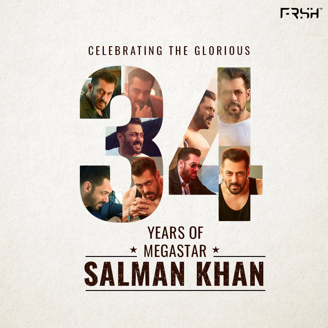 Celebrating the glorious 34 years of our megastar @BeingSalmanKhan If you have any message for him, comment below! #salmankhan #bollywood #34YearsOfSalmanKhanEra