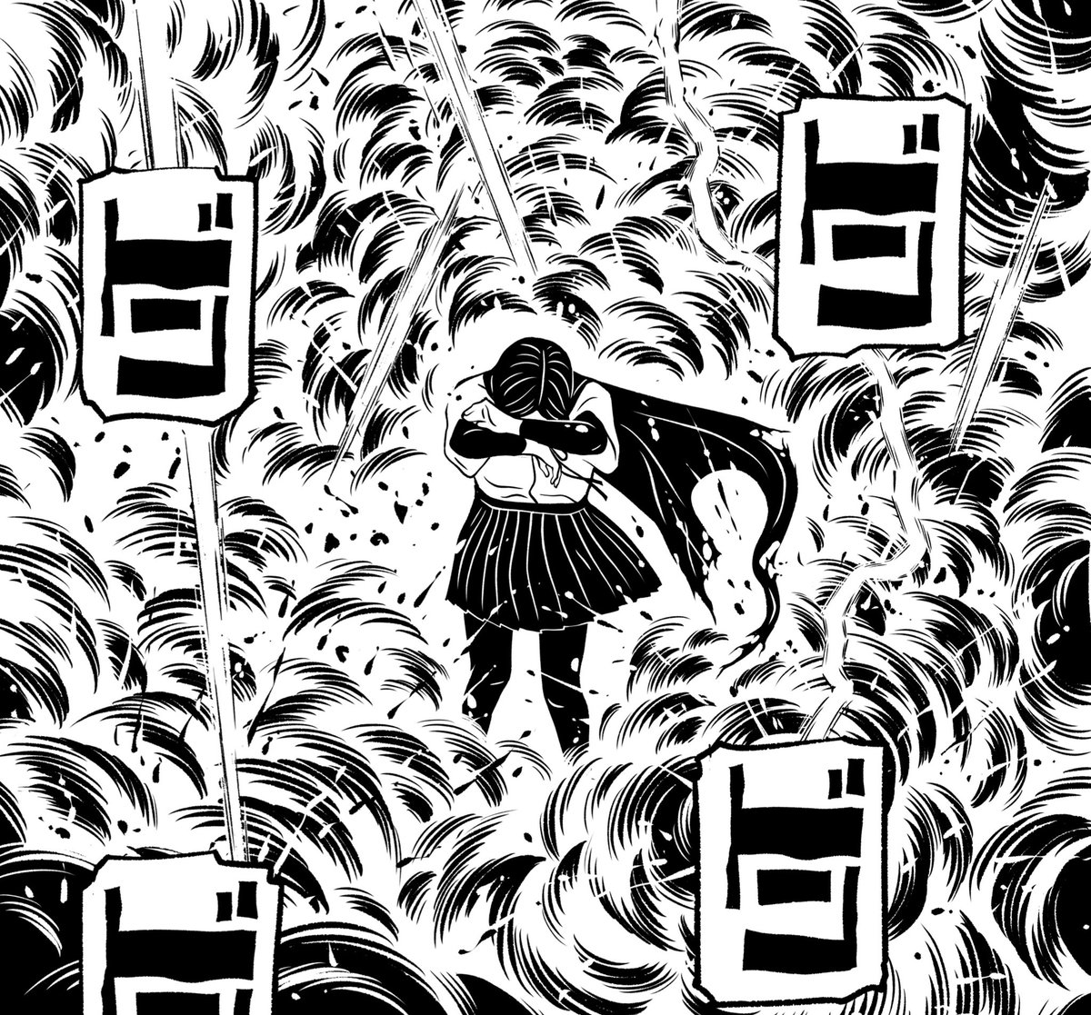 本日のお仕事(の一部)。
A piece of today's work.

ゲリラ豪雨すごかった。
イメージ的にはこんなだった。

『EVOL (イーヴォー)』④
発売中!!!
https://t.co/QiCQiOkrH6

#EVOL
#イーヴォー
#カネコアツシ 
