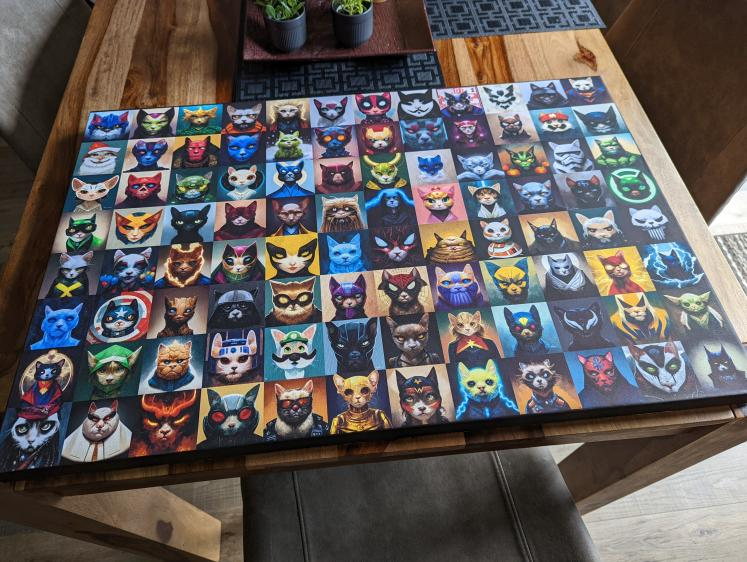 InfamousCatsNFT's tweet photo. I tried to print as many cats as i could into this board, but only 1/3 fit, in the future whales can perhaps get their hands on one of this masterpieces, we have only just started

#freemint #nftcommunity https://t.co/XJpNBuPOfu