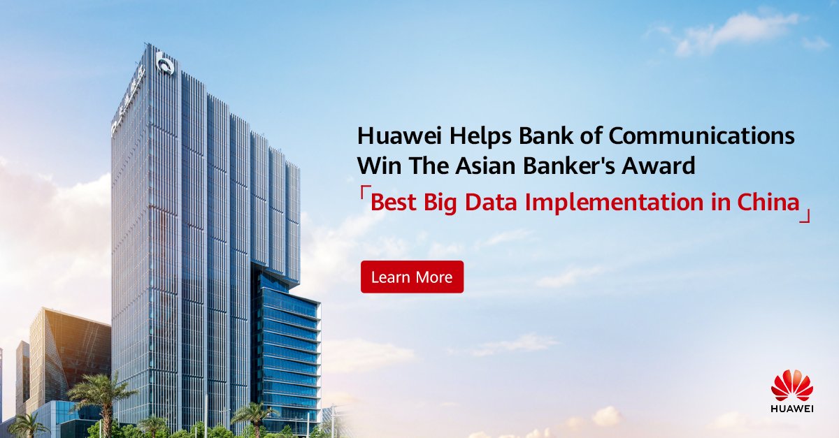HuaweiEnt's tweet photo. Bank of Communications (BOC) won the Best Big Data Implementation award for its Lakehouse DaaS built using HUAWEICLOUD #FusionInsight intelligent data lake. Read more: https://t.co/ukhB7h8BIP https://t.co/PE8mtOwUCg