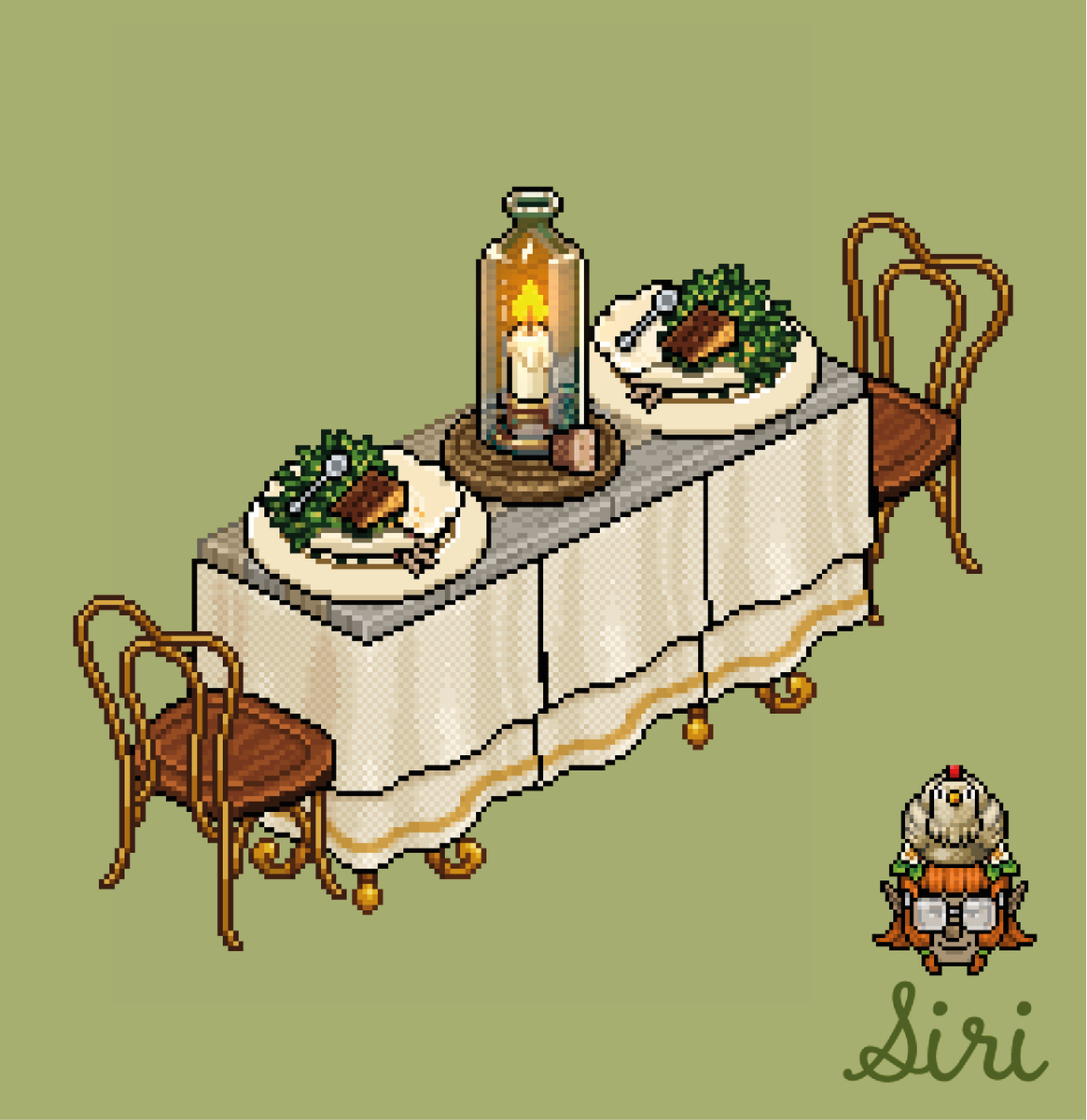 Sirikiitta's tweet photo. Table for two? 🕯️🌿
#siribuilds #habbobuild #pixelbuild https://t.co/gGLk6aEhd3