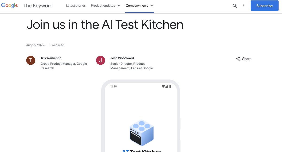 observatorio_ia's tweet photo. La nueva aplicación de Google permite probar sistemas experimentales de IA como LaMDA https://t.co/ql6HebzGRD #Google #AI #PLN https://t.co/9Y1IRWSLf6