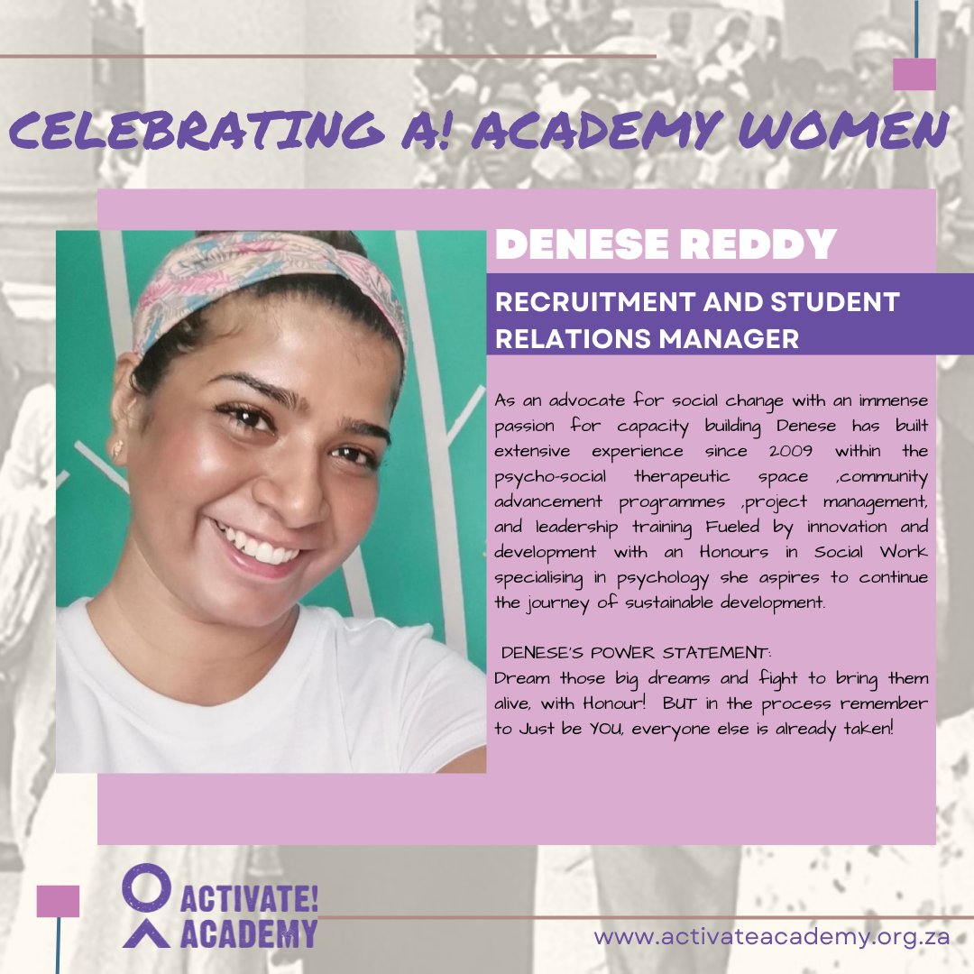 Laughter is the order of the day anytime she's around. She is feisty, sassy, and a ball of joy. Meet Denese Reddy, an exceptional woman with a can-do attitude and the Activate Academy Recruitment and Student Relations Manager.

#activateacademy #womensmonth2022