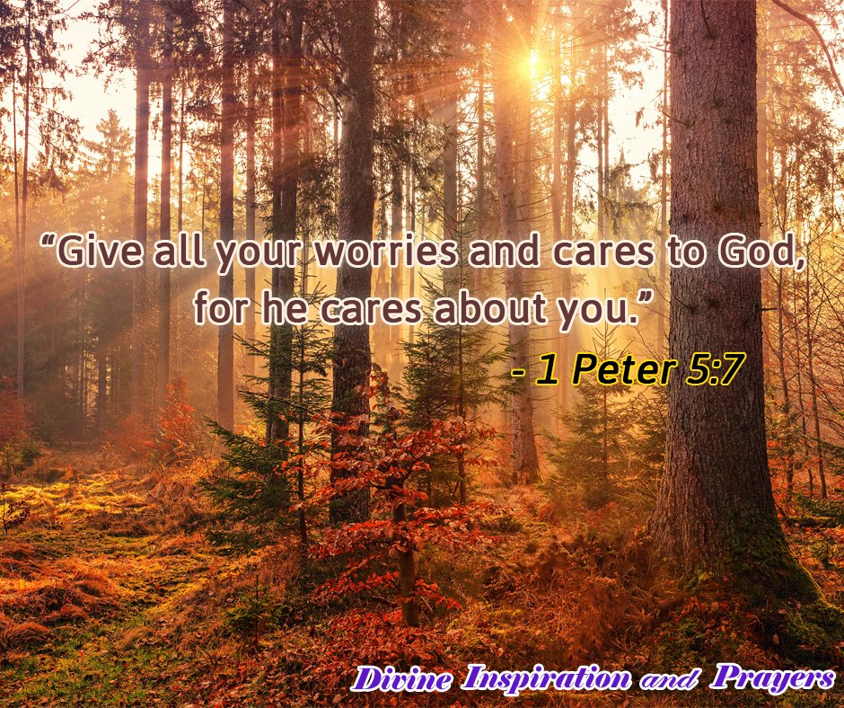 divineprayers4u's tweet photo. "Give all your worries and cares to God, for he cares about you."
📚 1 Peter 5:7

#bibleverseoftheday #bibleversedaily #bibleversefortoday #bibleverses https://t.co/JyUDphU4vf