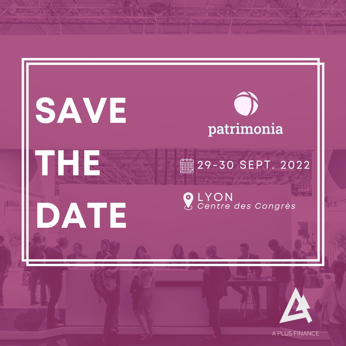 A Plus Finance sera à #Patrimonia22 les 29 &amp; 30/09 ! Hâte de vous y retrouver, l'occasion de se (re)voir et d'échanger sur les tendances du marché 🤝
<a href="/PatrimoniaLyon/">Patrimonia</a> #CGP #CGPI #investissement