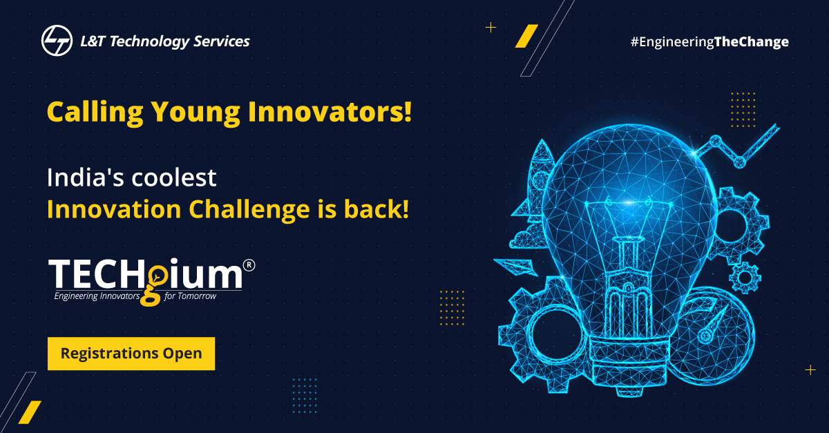 LnTTechservices's tweet photo. Attention, young innovators! We're back with the 6th edition of TECHgium®, LTTS' annual open innovation challenge for college students. Think you have what it takes to become a champion solver? Register here: https://t.co/WWQHEYl8j0
#TECHgium #EngineeringTheChange https://t.co/ApxlUZXeR3