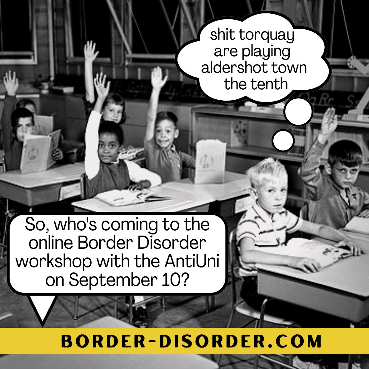BorderDisorder1's tweet photo. 🙀📚 Giving an online session @ festival of @antiuniversity Power, resistance + language
🔜🕑 In English, Sept 10 2-3 BST, Link closer the date

📡🌐 https://t.co/thkOC3WaAu
📡🌐 https://t.co/0xMDtXnq4p

#noborders #senzafrontiere #sinfronteras  #antiuniversity #Antiuni2022 https://t.co/ndeQk4pc4s