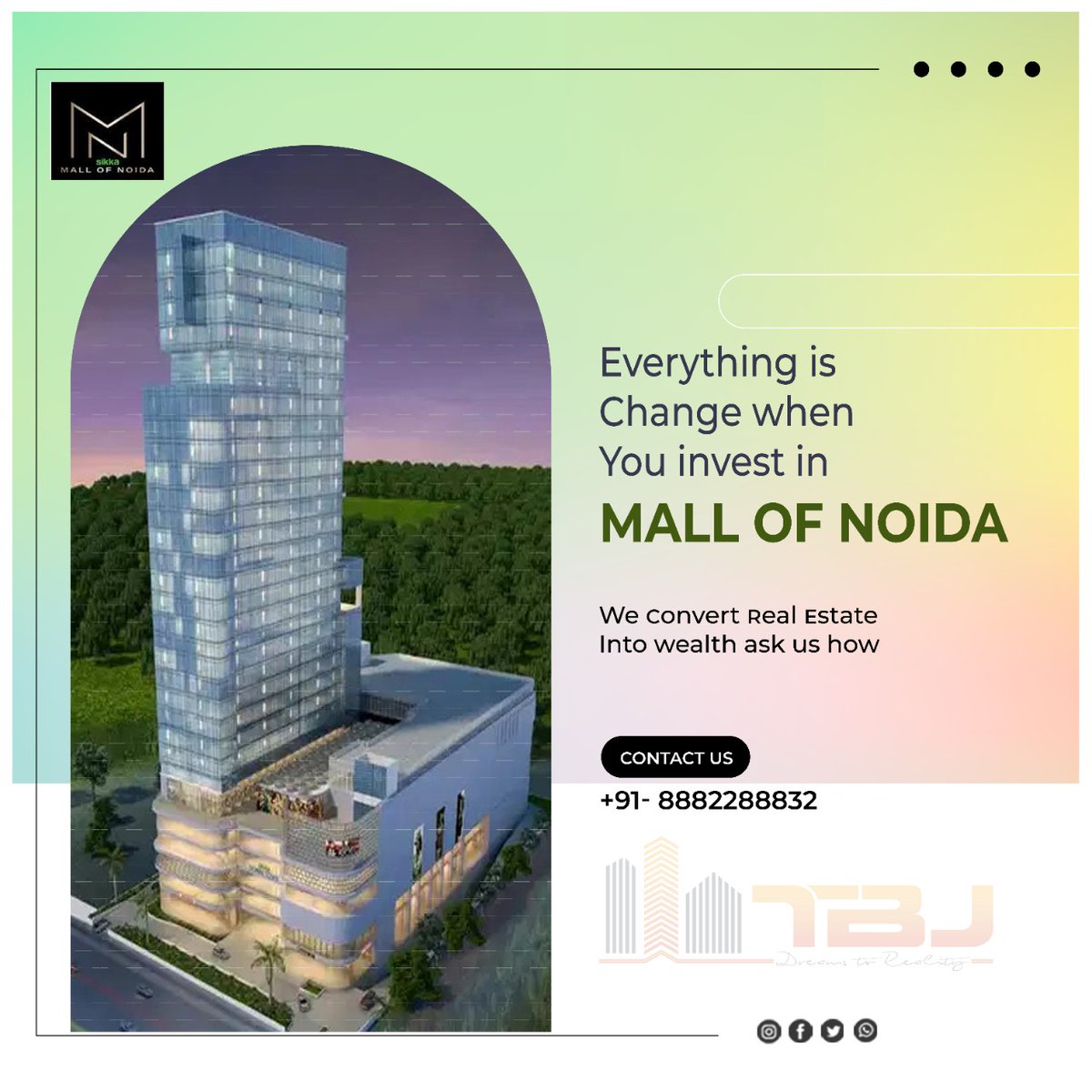 MallofNoida's tweet photo. Invest in the best commercial property of Noida. ✅
Premium Office Spaces | #Luxury Retail Shops | Shopping Mall &amp; More. 🏙️
11 Lakh Investment &amp; 24% Return with #BankGurantee💯
Call us @ +918882288832
#mallofnoida #expressway #shoppingmall #retailshops #officespace #commercial https://t.co/kl2FdVcM2k