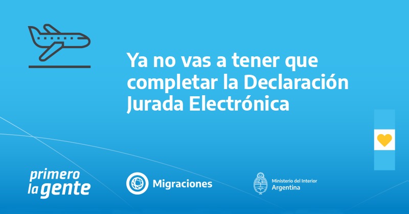 florcarignanook's tweet photo. ✅ ELIMINAMOS LA DECLARACIÓN JURADA

Ya no será necesario realizar la DDJJ para ingresar o salir del país.

➡️ Seguimos haciendo que viajar sea más rápido y más sencillo. https://t.co/IKtzSspaUF
