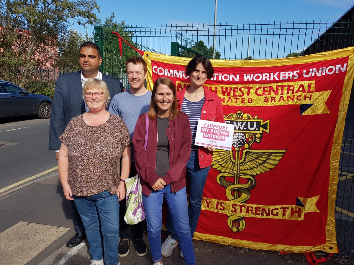 CWUnews's tweet photo. Thank you Labour whip @NavPMishra for attending our picket lines. Your support means a lot to your striking constituents 👊 https://t.co/NaTZVXOJuM