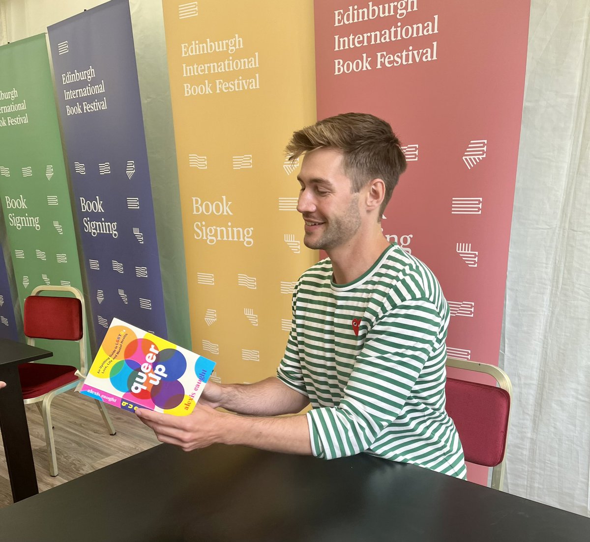 WalkerBooksUK's tweet photo. Thank you @edbookfest for hosting Alexis Caught today, & to all the schools that came along and got their books signed - what a brilliant event! ๐ณ๏ธโ๐๐ #QueerUp https://t.co/4u4s5A5f94