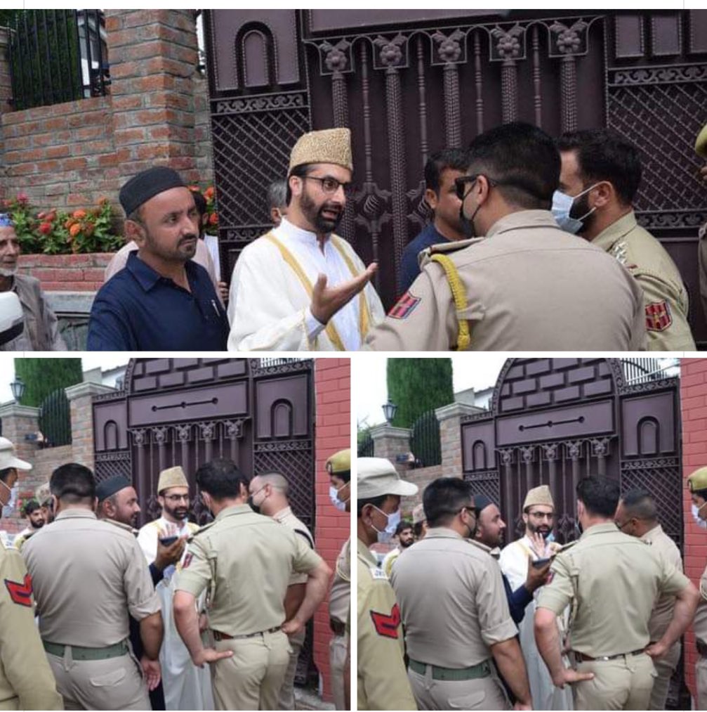 sultan1913's tweet photo. Lt.Governors claim that #Mirwaiz is a freeman again proved #blatant lie. Firstly BBC corespondent was not allowed to meet and Now Mirwaiz was not allowed to step out of his house to deliver sermon in #JamiaMasjid Srinager. 
#IndianLiesExposed 
@PMOIndia 
@PakPMO 
@beenasarwar https://t.co/3DWVcSYCvH