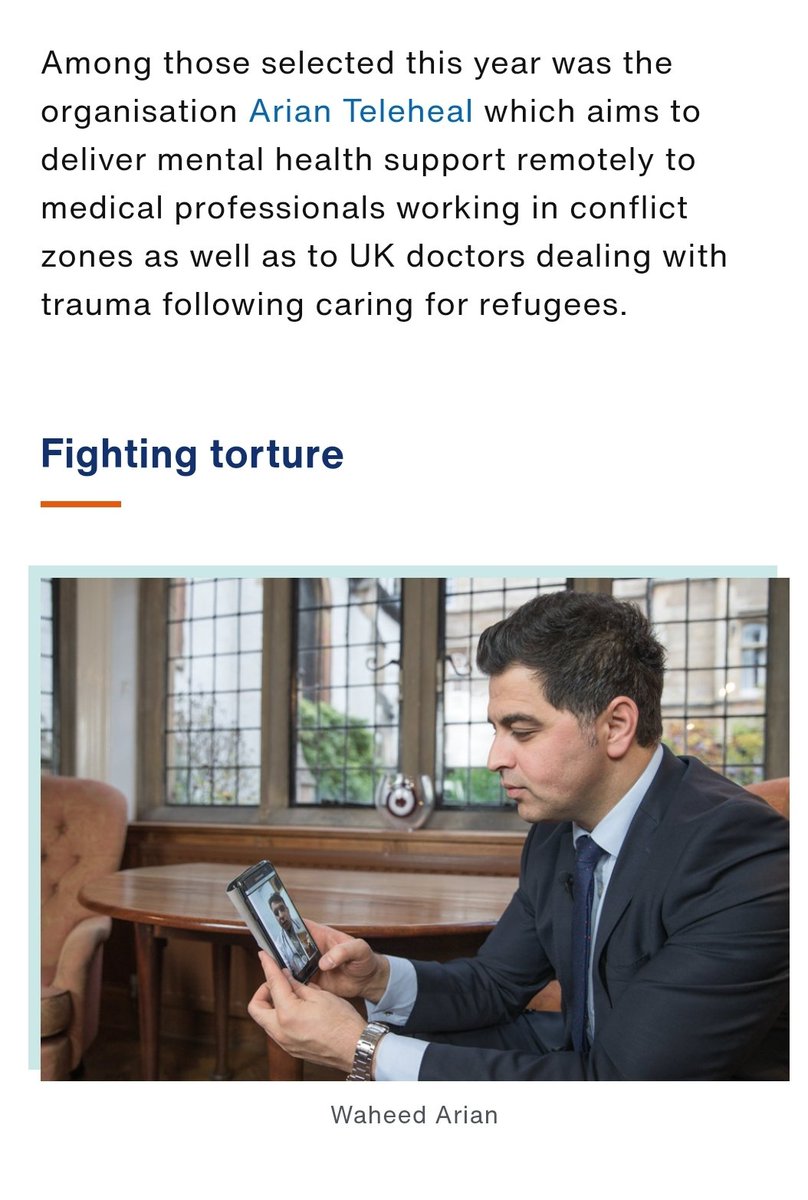 So honoured that our organisation is partnering with British Medical Association <a href="/TheBMA/">The BMA</a> for an innovative project to develop and remotely deliver mental health support to medics affected by trauma. 1/3