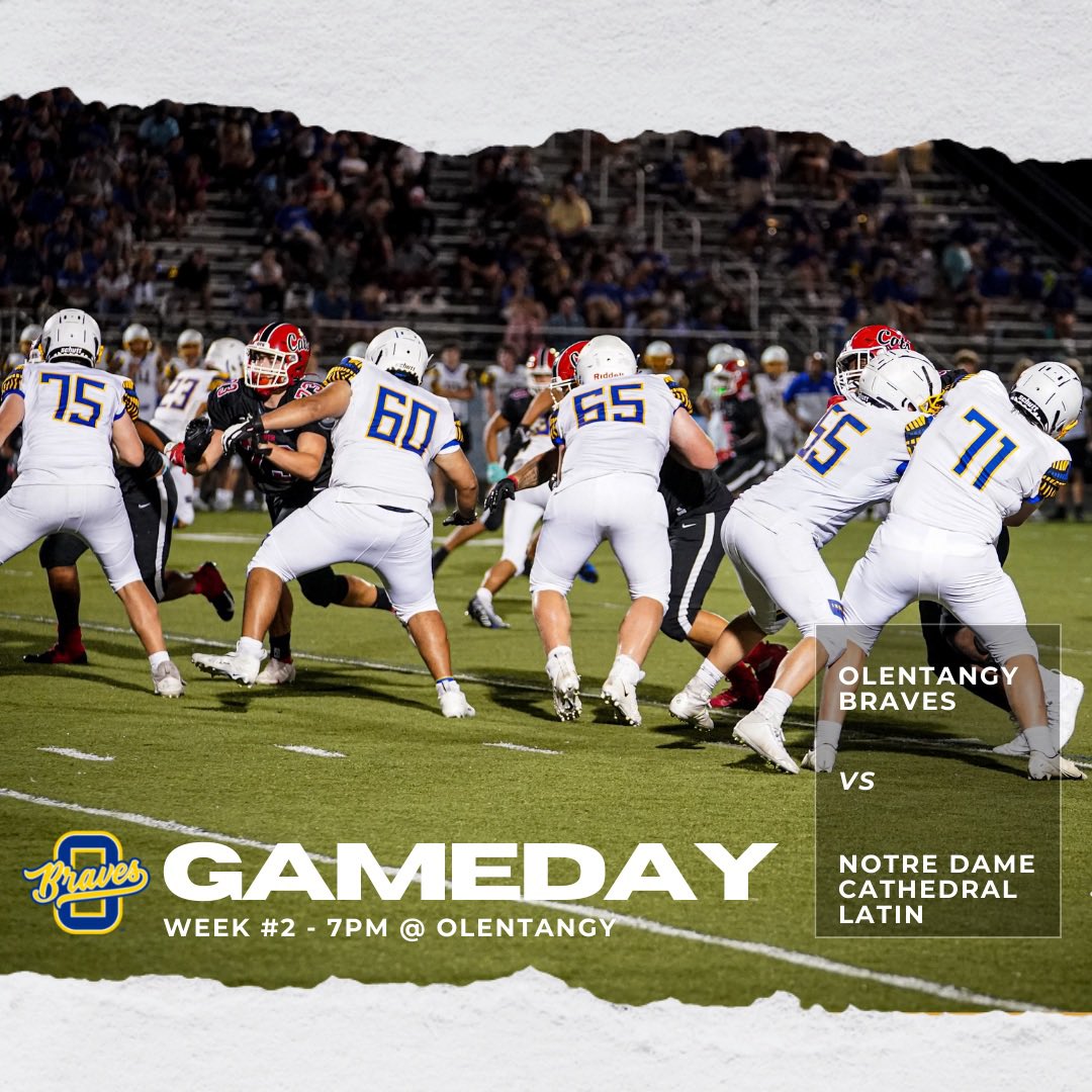 🔵🟦🔵GAMEDAY! 🔵🟦🔵
Week #2 : BLUEOUT
vs Notre Dame Cathedral Latin
7pm @ Olentangy

Tickets: gofan.co/app/events/639…

GO BRAVES! 
<a href="/OHS_Braves_ss/">The Wickiup</a> <a href="/CoachBart11/">Wade Bartholomew</a> 

#selflessness #relentlesseffort #accountability