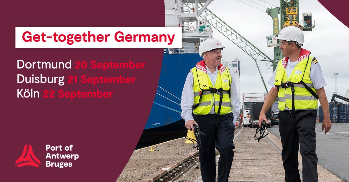 Für deutsche Ex-/Importe ist <a href="/PortofAntBruges/">Port of Antwerp-Bruges</a> ein wichtiges Glied in der Transportkette, als Tor zum/vom Rest der Welt.
Wir würden uns freuen, mit Ihnen in Dortmund, Duisburg und Köln über Ihre internationale Supply-Chain-Herausforderungen zu diskutieren.
bit.ly/3R9OZds