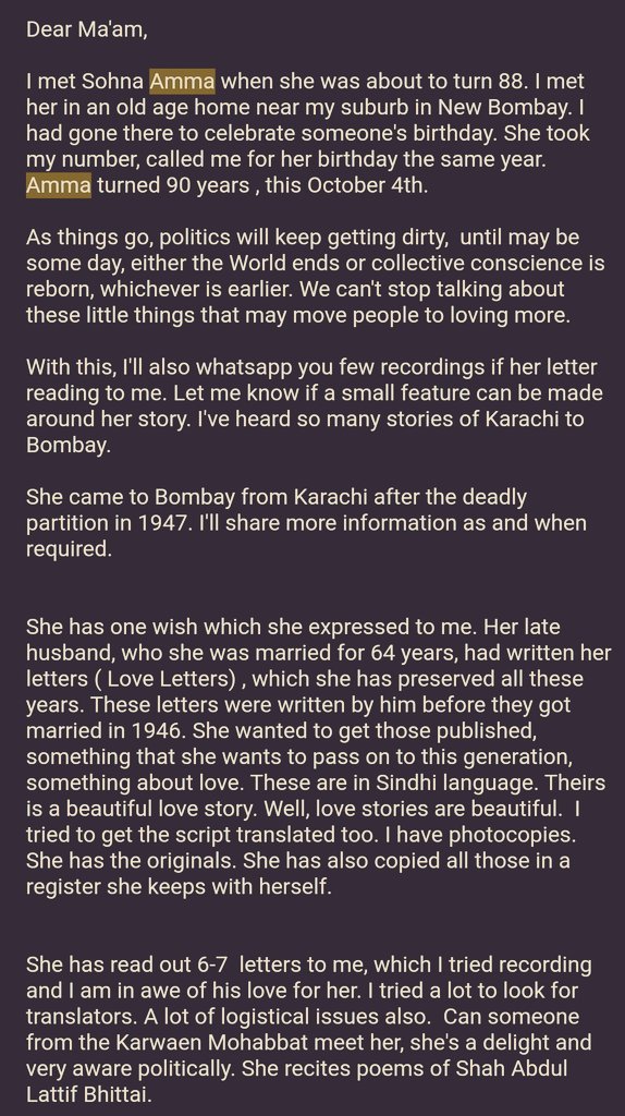 FalanaDhiikana_'s tweet photo. .@natashabadhwar .@karwanemohabbat Amma passed away 3 months back. I just found out about it. I couldn't see her. I will always have this regret. Sharing what I wrote to you in January 2020, so that you remember her too. #Ammaa #SohnaAmma #LoveStory #IndiaPak #Fierce https://t.co/M3ditsIqpE