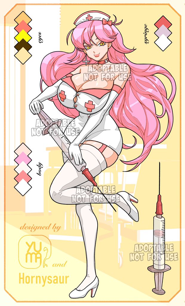 SnakeYuma's tweet photo. New adopt collab with my mate @Hornysaur_ !

🏥💉Nurse: https://t.co/61A291Tr8L
💦Swim coach: https://t.co/ymnO40Jpzv
.
.
.
.
#adopt #adoptables #adopts #adoptables #oc #auction #ocdesign #ocauction #characterdesign https://t.co/TJXRwqLqFP