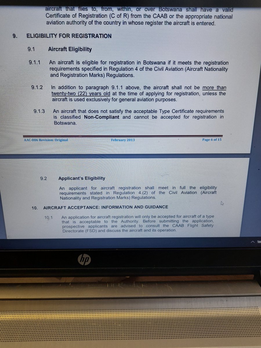 Mjimaro_DJS's tweet image. For example, According to to this here Advisory Circular, one can only register an aircraft that is 22 years or below. Acquisition of an aircraft lower than 22 years means an expensive (exorbitant)  undertaking since these aircrafts are usually traded in US 🇺🇸 dollar.
#EconTalks