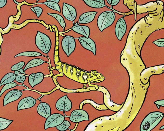 カメレオン・ツリー・パターン#illustration #chameleon 
