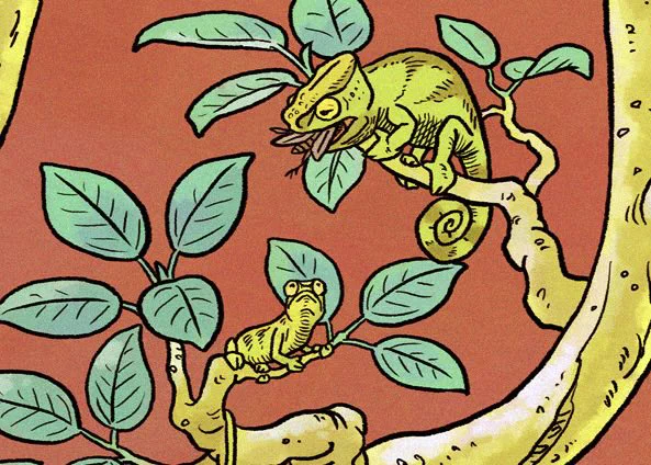 カメレオン・ツリー・パターン#illustration #chameleon 